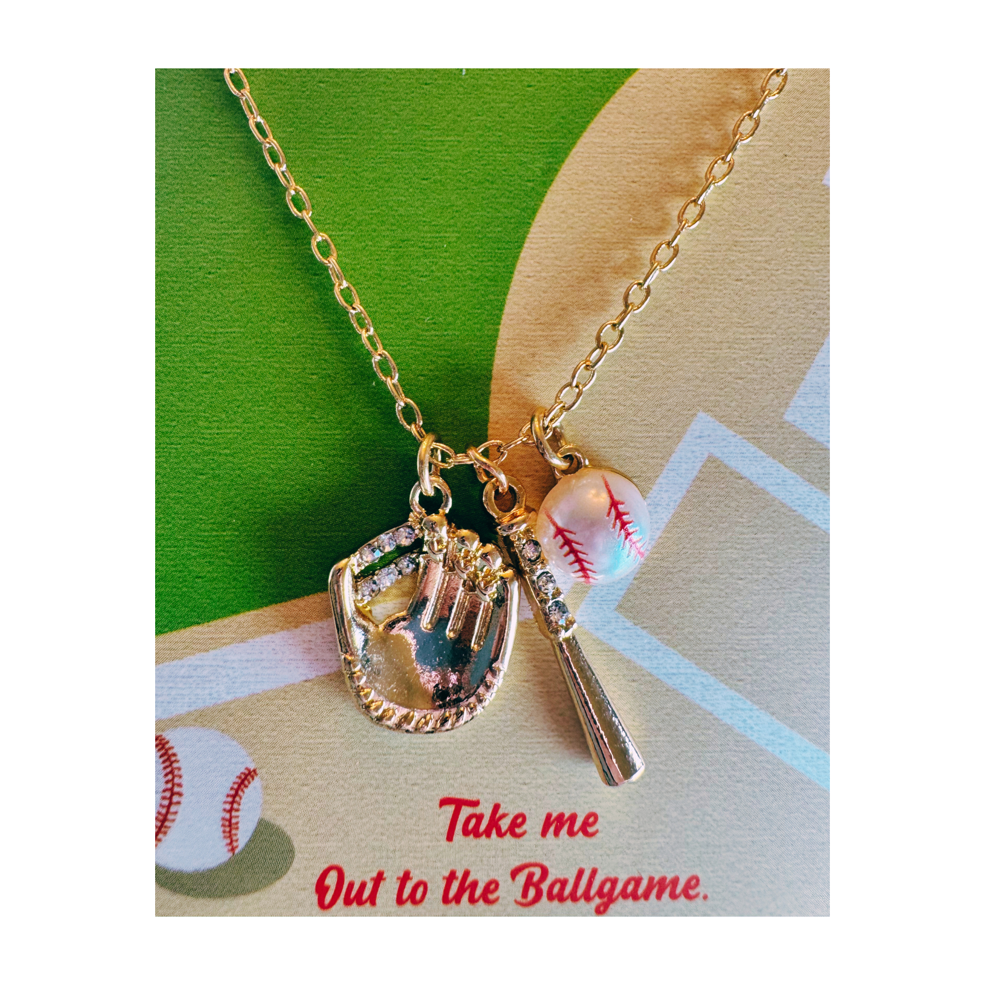BASEBALL TRIO NECKLACE