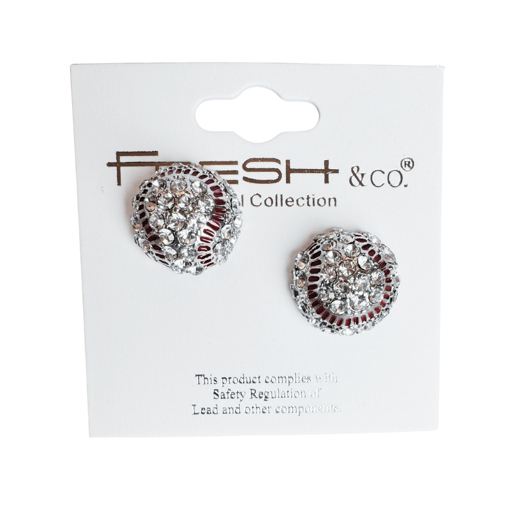 CRYSTAL BASEBALL EARRINGS